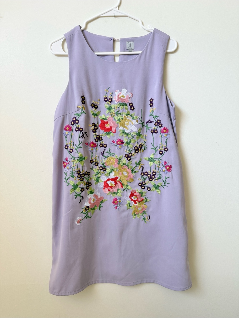 🌞 Tristan embroidered floral purple lilac short dress